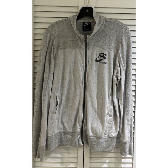 Nike Men's 80% Organic Cotton L/S Lightweight Hoodie Large Gray/White A+ - Picture 1 of 3
